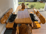 4-teilige Sitzgarnitur, Holz massiv, rustikal, Outdoor