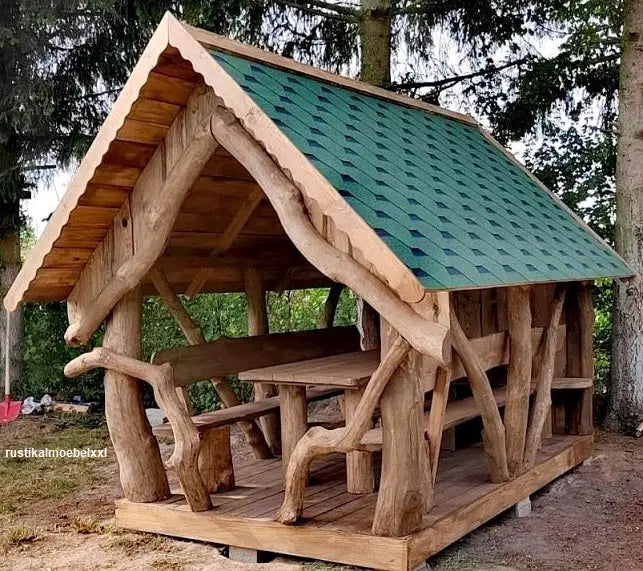 Es handelt sich hier um Pavillon - Baumstammpavillon Klein für den Garten.