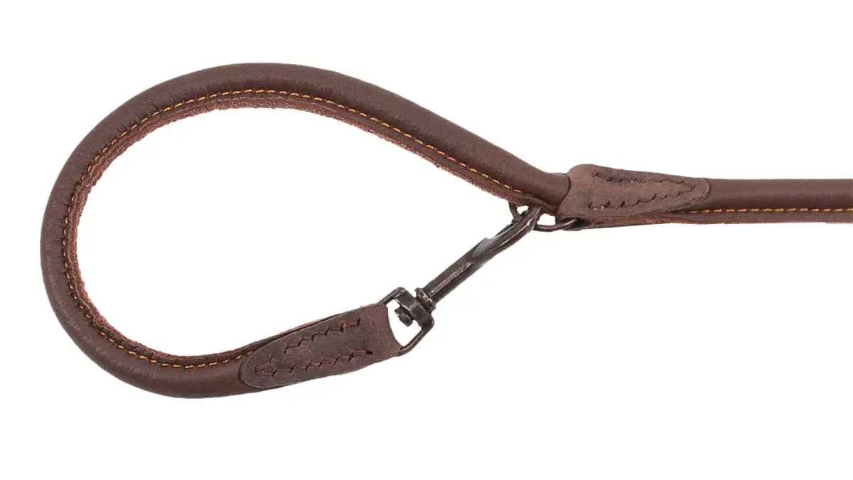 Es handelt sich hier um AKAH Führleine aus Elchleder für die Jagd.