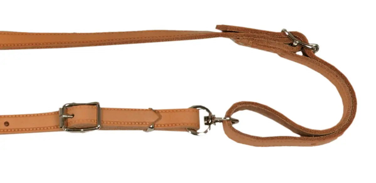 Es handelt sich hier um AKAH Umhängeleine aus Fahlleder für die Jagd.