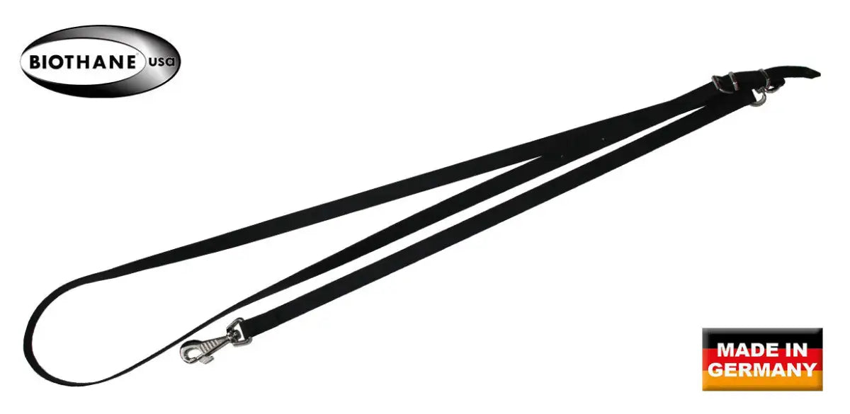 Es handelt sich hier um AKAH BioThane® Umhängeleine schwarz für die Jagd.