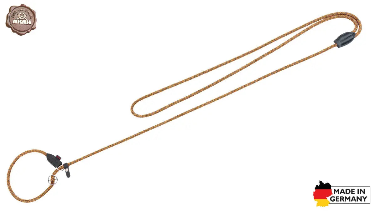 Es handelt sich hier um AKAH Moxon-Umhängeleine Stahlblau-Orange für die Jagd.