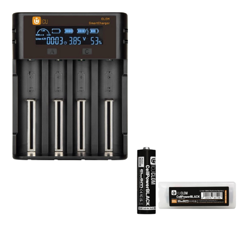 Akkuladegerät SmartCharger mit ICU CLOM CellPower Akku Black 4000mAh