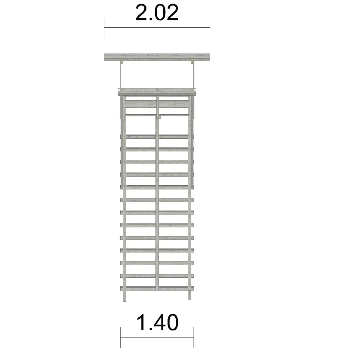 Es handelt sich hier um Ansitzleiter / Drückjagdleiter groß, mit Dach, Höhe 4,06 m, Zweisitzer für die Jagd.