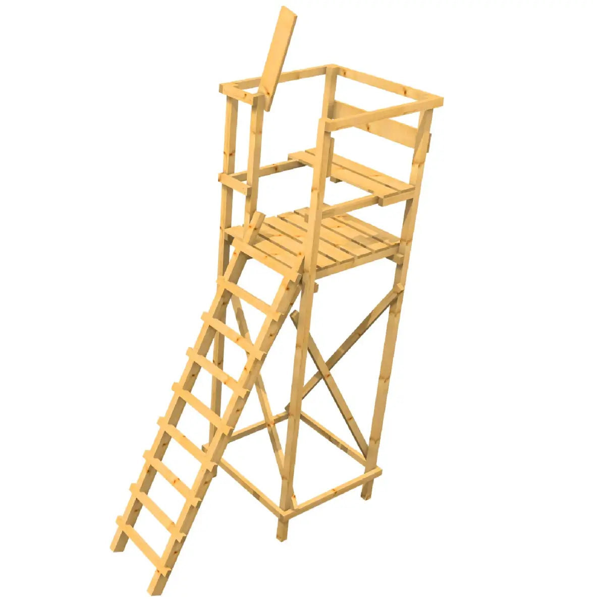 Konstruktionszeichnung, Drückjagdbock "Oberförster" 3,50 m Erfolg Aufstieg schräg für die Jagd.