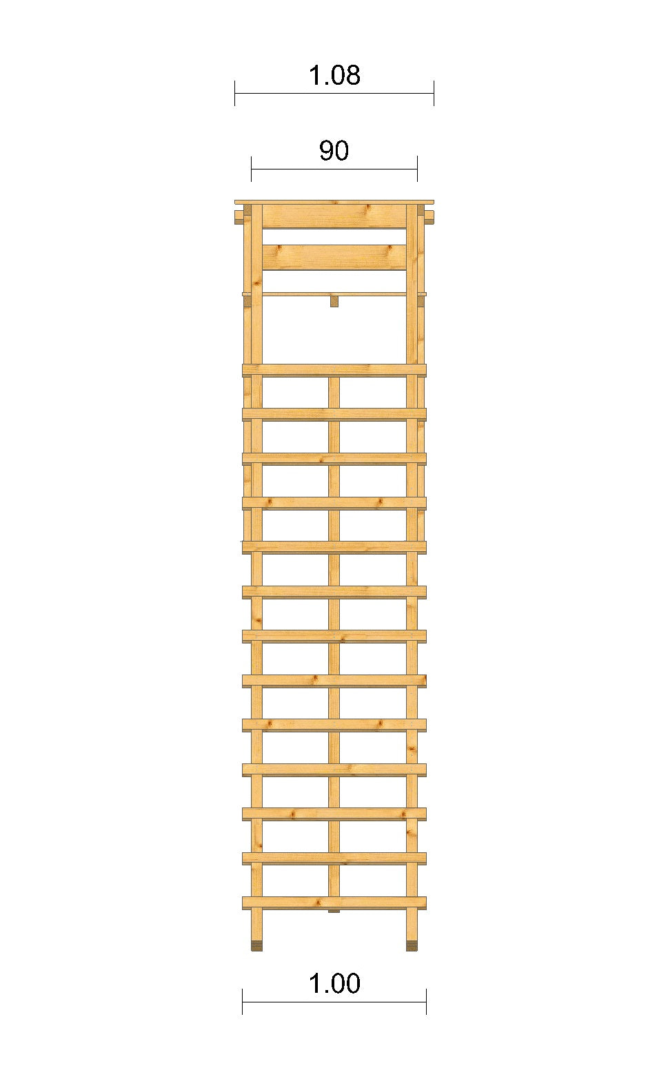 Ansitzleiter / Drückjagdleiter groß, ohne Dach, Höhe 4,06 m für die Jagd.