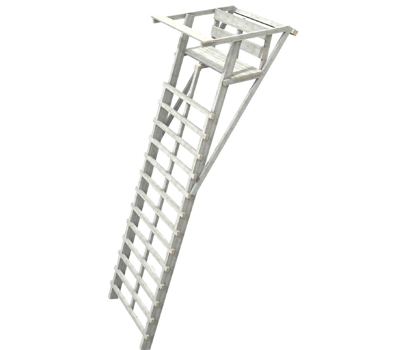 Ansitzleiter / Drückjagdleiter groß, ohne Dach, Höhe 406 cm, Zweisitzer für die Jagd.