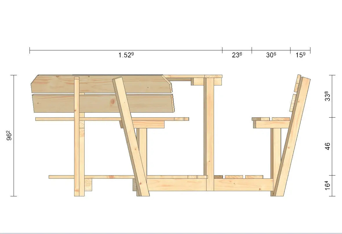 Es handelt sich hier um Skizze zur Sitzgruppe für 6 Personen für die den Garten oder Terrasse.