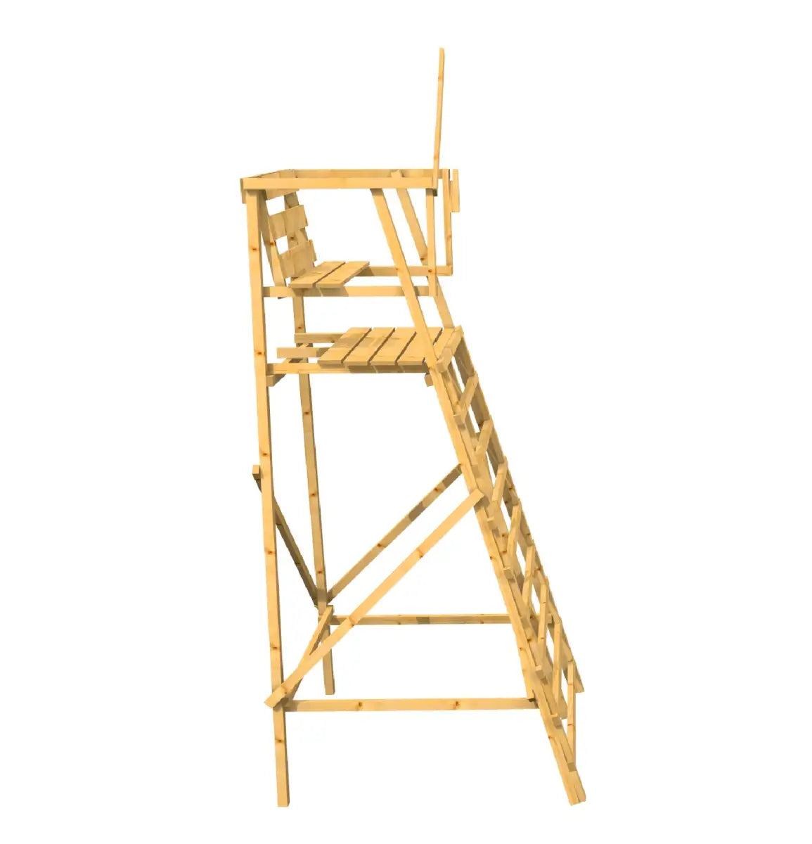 Es handelt sich hier um Drückjagdbock DBS, Höhe 3,83 m, ohne Dach, sehr standsicher für die Jagd.