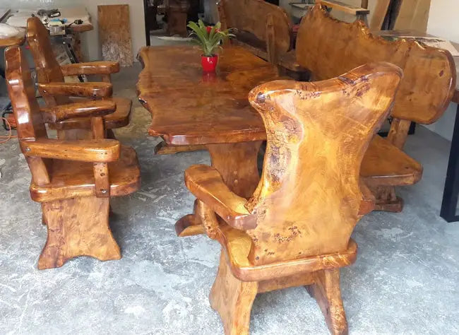 3-teilige Sitzgarnitur, Holz massiv, rustikal, Indoor und Outdoor für Haus und Garten.