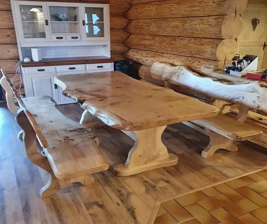 3-teilige Sitzgarnitur, Holz massiv, rustikal, Outdoor für Haus und Garten.