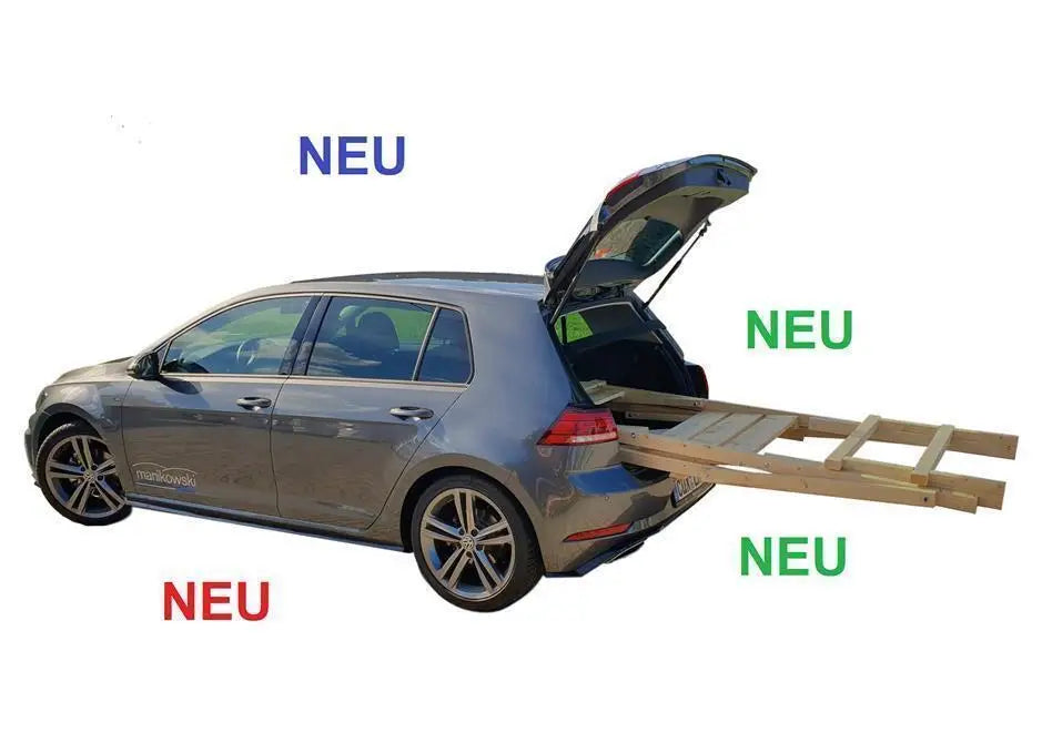 Transport eines Drückjagdbock klappbar DBKS 2,00m Höhe, Leiter schräg für die Jagd, mit einem PKW