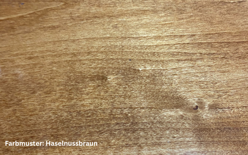 Farbmuster haselnussbraun für Bartisch mit Barhockern, Massivholz, rustikal