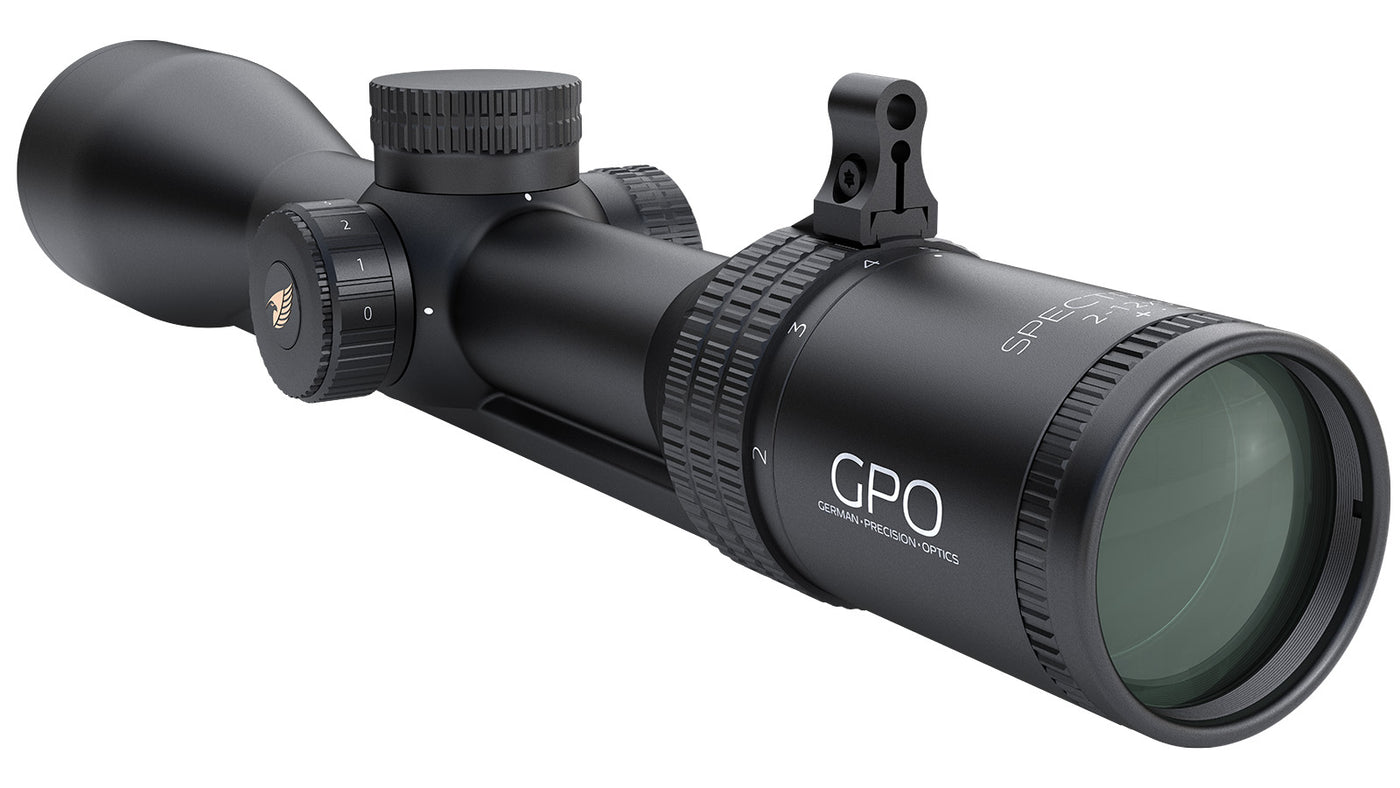 GPO-Spectra-6x2-12x50i-Zielfernrohr, mit Schiene, Absehen G4i für die Jagd.
