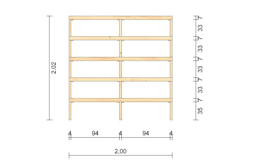 Es handelt sich hier um Maße vom In- und Outdoor Holzregal für Haus und Garten.