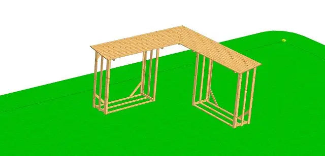 Es handelt sich hier um Kaminholzregal "Beers" über Eck XXL für die Jagd.