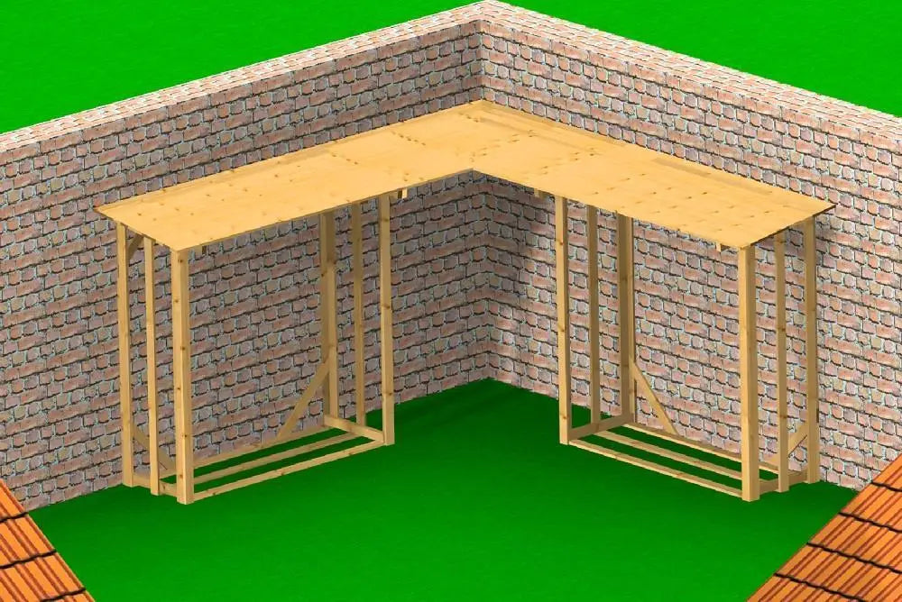 Kaminholzregal "Beers" über Eck XXL für die Jagd.