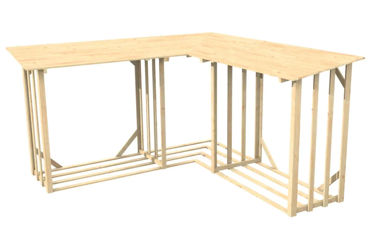 Es handelt sich hier um Kaminholzregal "Beers" über Eck XXXL für die Jagd.