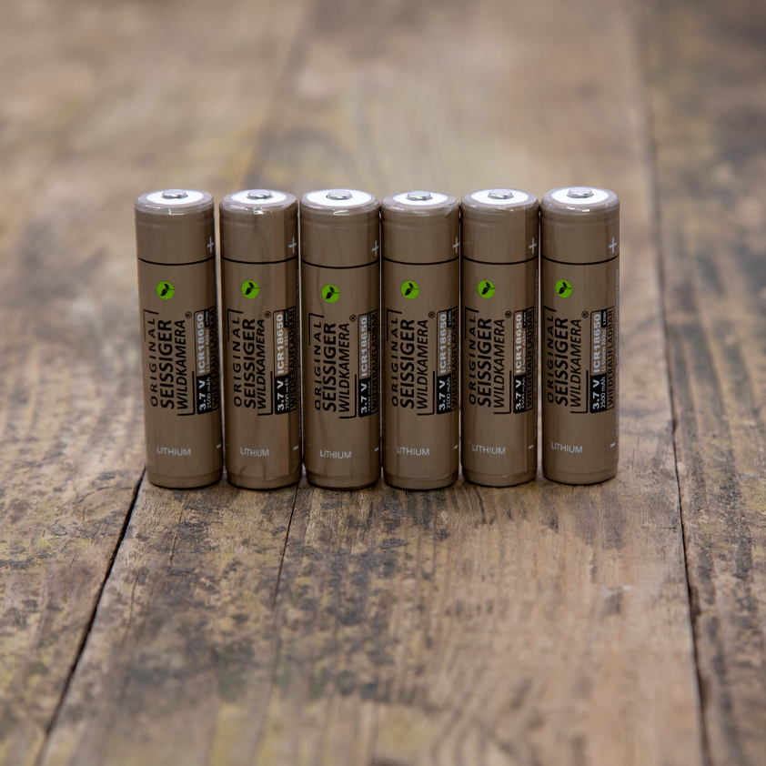 Lithium-Ionen-Akku 18650 6 Stück SEISSIGER für SEISSIGER Wildkameras für die Jagd.