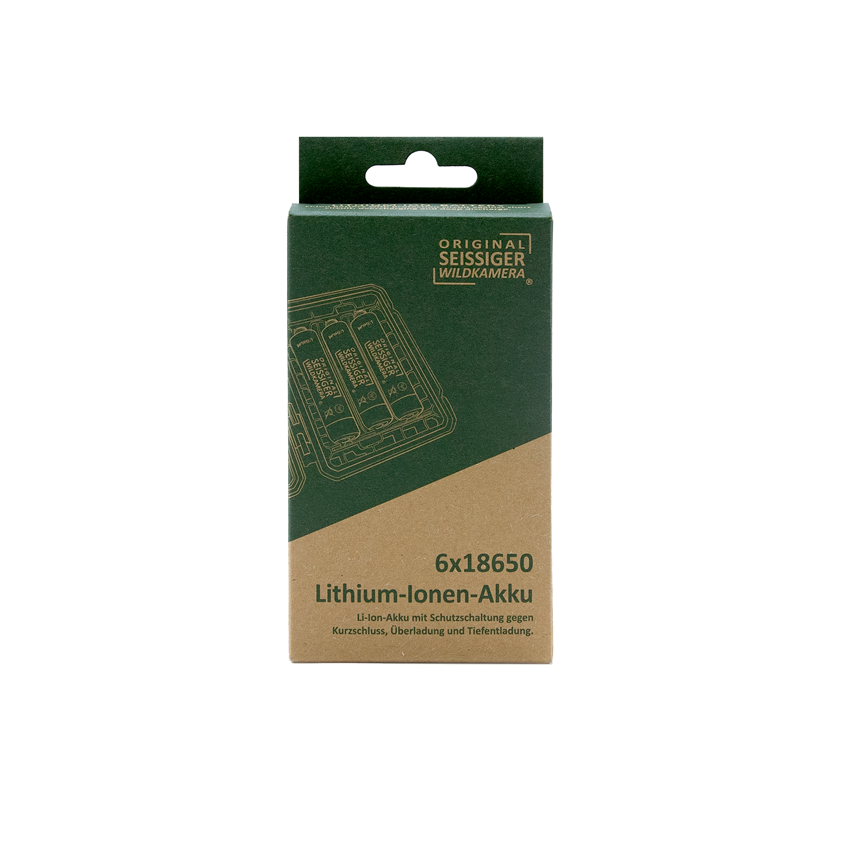 Lithium-Ionen-Akku 18650 6 Stück SEISSIGER für SEISSIGER Wildkameras für die Jagd.