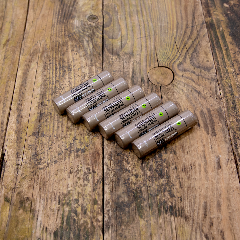 Lithium-Ionen-Akku 18650 6 Stück SEISSIGER für SEISSIGER Wildkameras für die Jagd.