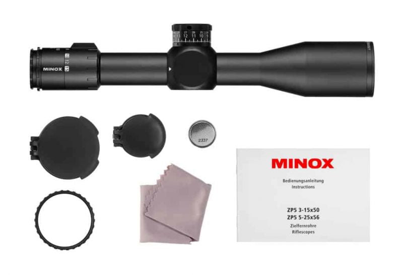 Es handelt sich hier um das MINOX Zielfernrohr PRO ZP5 5-25x56 für die Jagd.