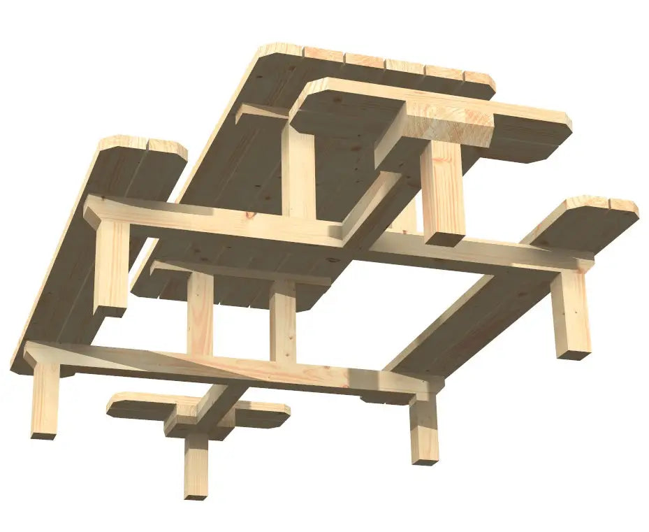 Es handelt sich hier um Rustikale Sitzgruppe für 14 Personen für die Jagd.