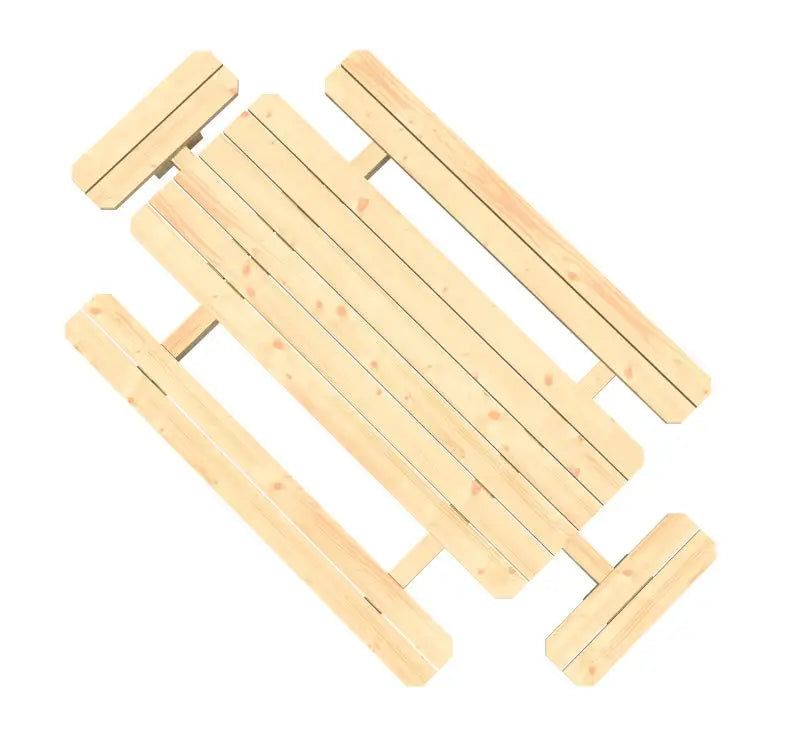 Es handelt sich hier um Rustikale Sitzgruppe für 14 Personen für die Jagd.