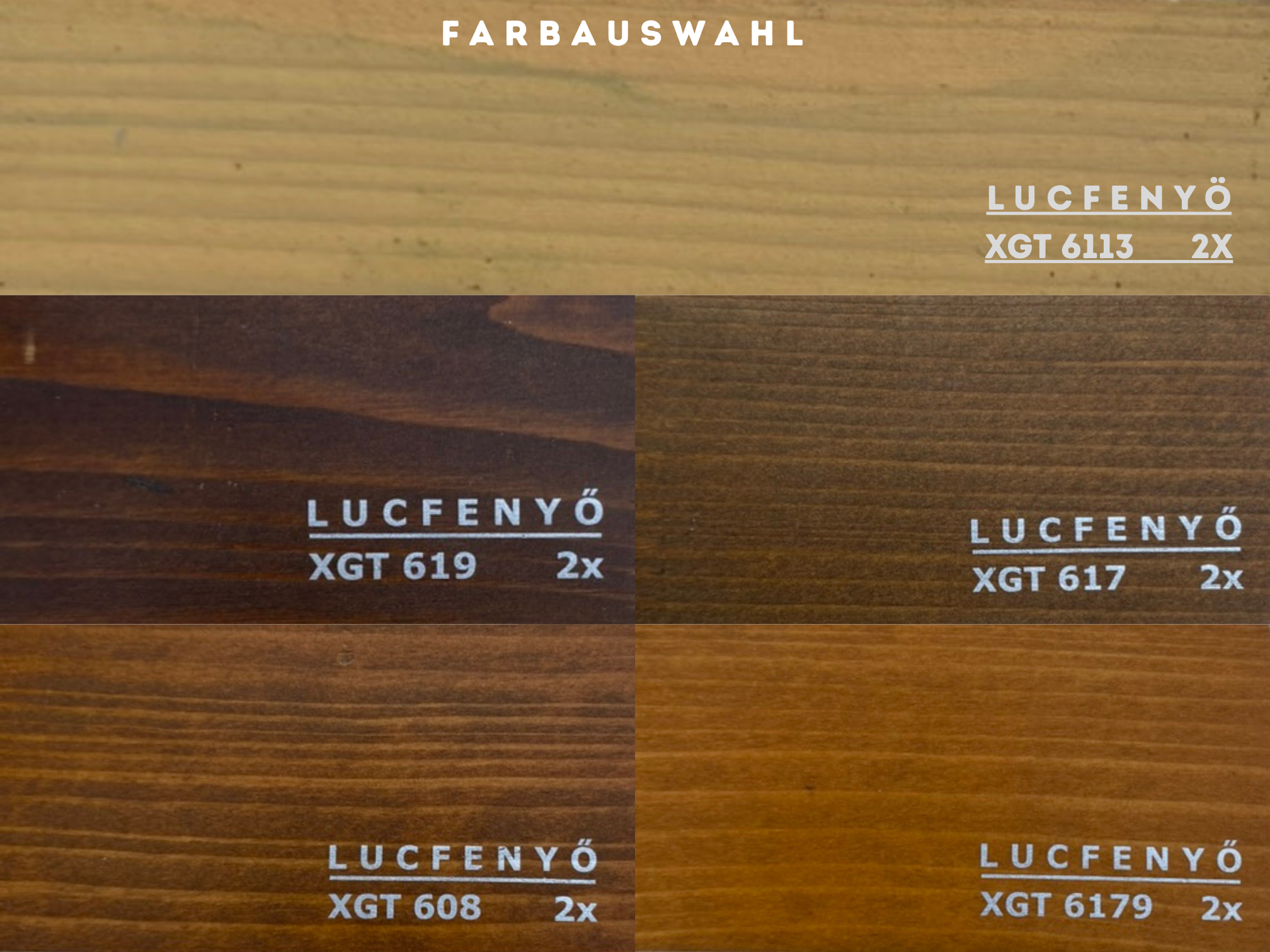 5 Farben zur Auswahl, gerne fertigen wir nach Ihrem individuellen Farbwunsch