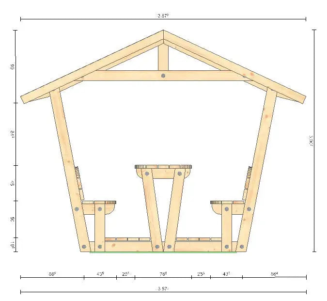 Es handelt sich hier um Schutzhütte Sitzgruppe überdacht für 6 Personen für die Jagd.
