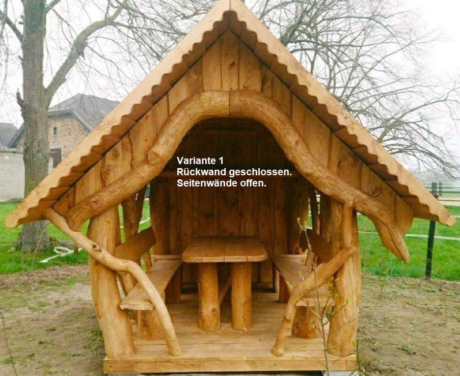 Gartenhütte / Pavillon - Baumstammpavillon Groß