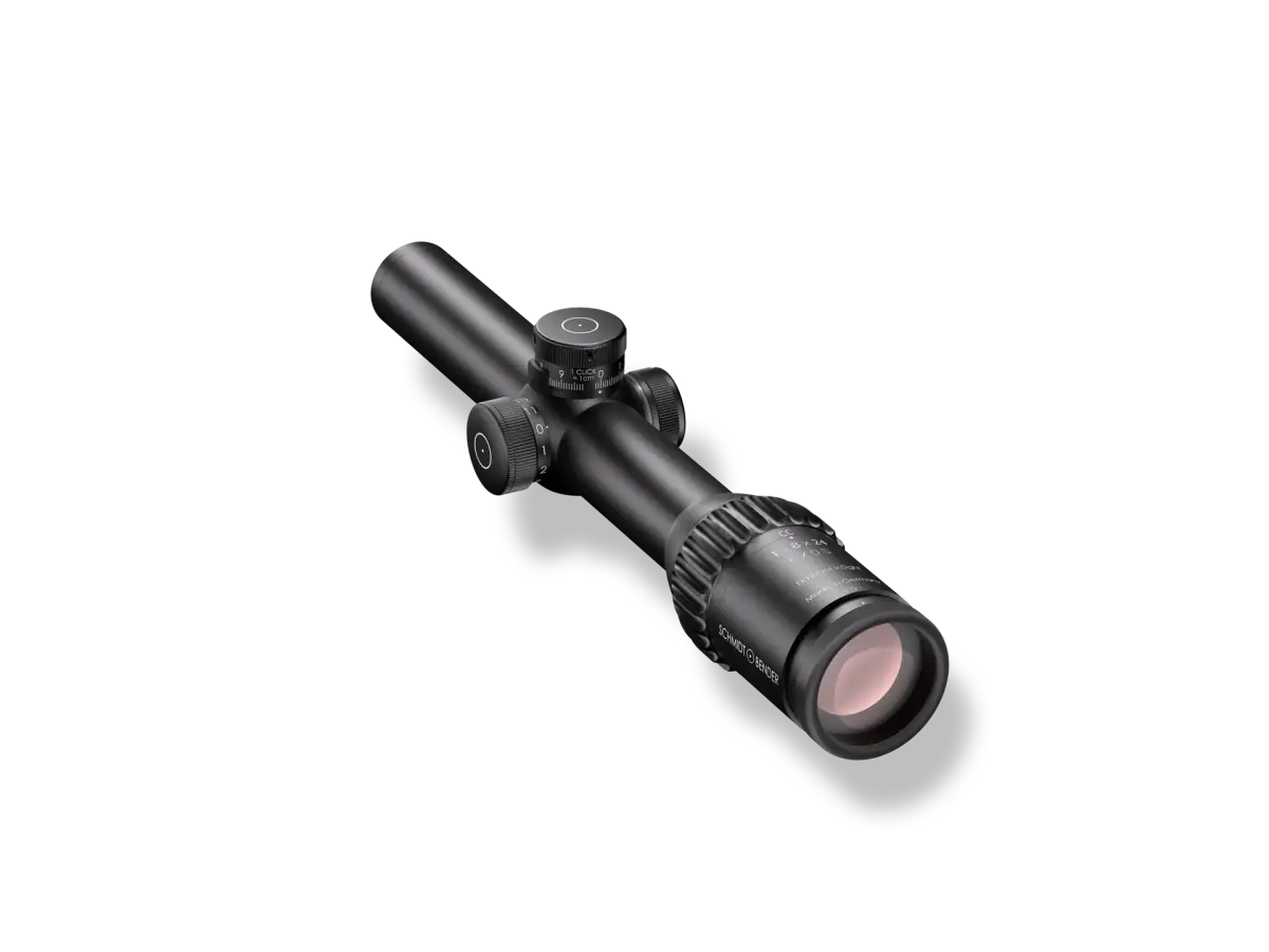 Es handelt sich hier um Zielfernrohr 1-8x24 Exos Schmidt & Bender für die Jagd.