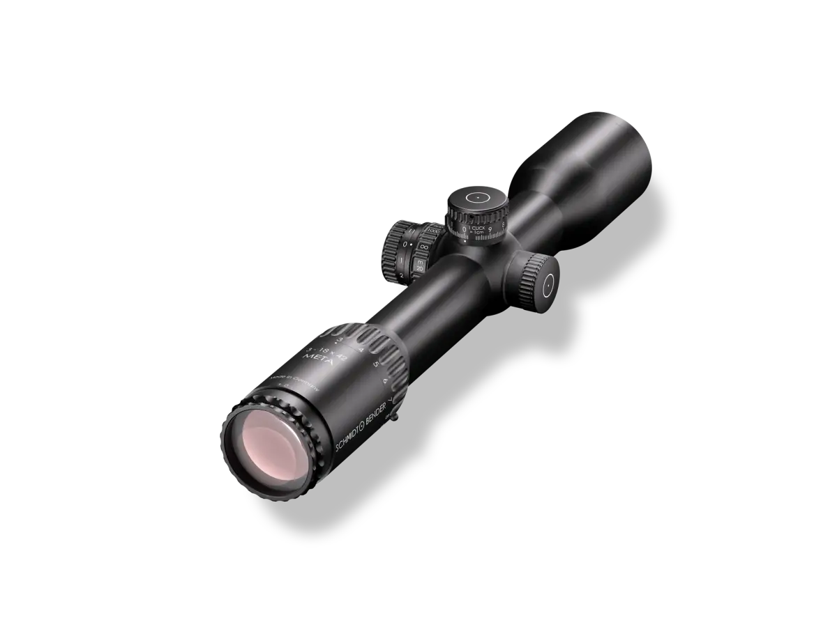 Es handelt sich hier um Zielfernrohr 3-18x42 Meta Schmidt & Bender für die Jagd.