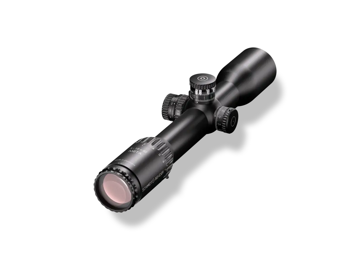 Es handelt sich hier um Zielfernrohr 3-18x42 Meta Schmidt & Bender für die Jagd.