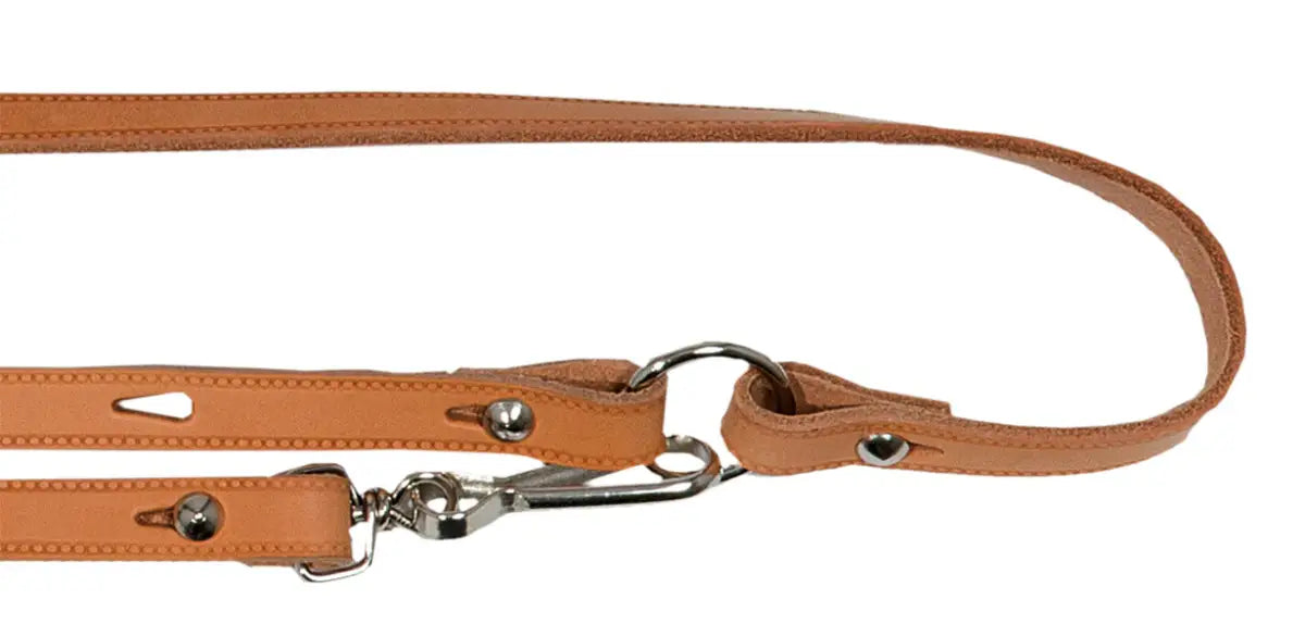 Es handelt sich hier um AKAH Oberländerleine aus Fahlleder für die Jagd.