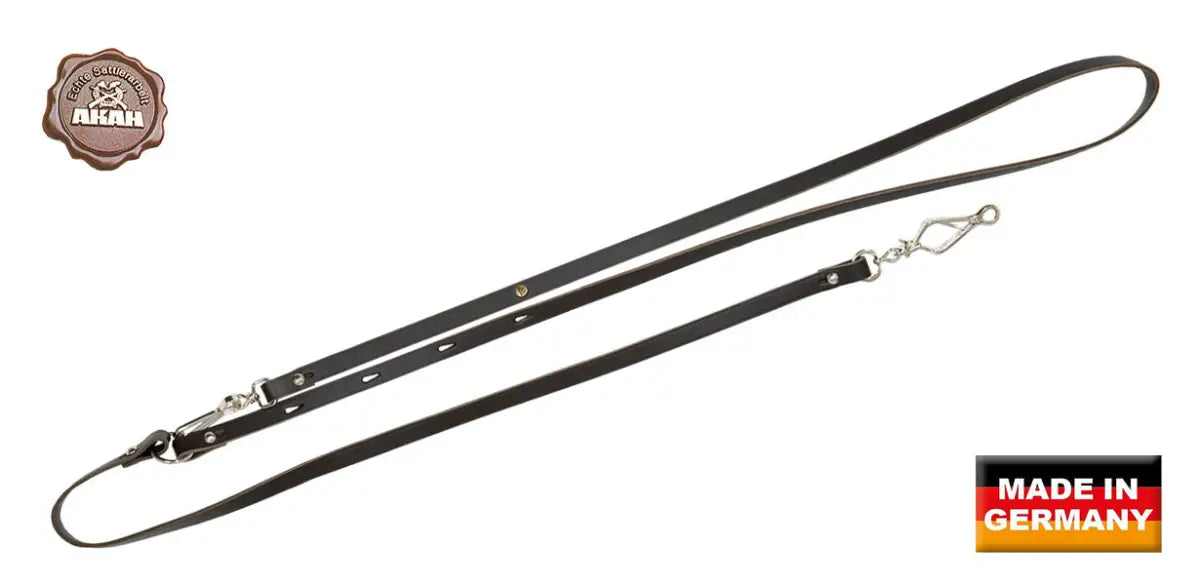 Es handelt sich hier um AKAH Oberländerleine aus Sattelleder für die Jagd.