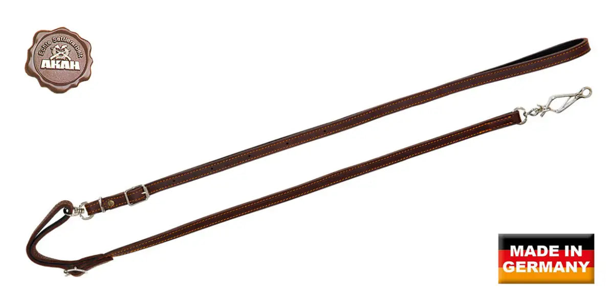 Es handelt sich hier um AKAH Umhängeleine aus Ölleder für die Jagd.