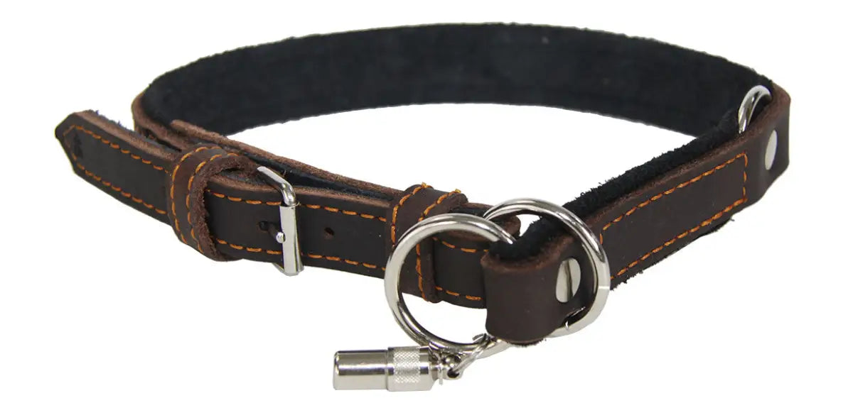 AKAH Würger mit Begrenzung aus Ölleder Hundehalsband