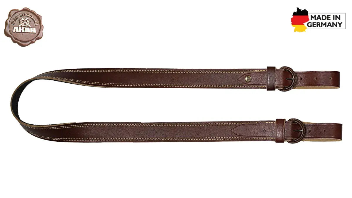 Es handelt sich hier um Gewehrriemen Vollrindleder AKAH für die Jagd.