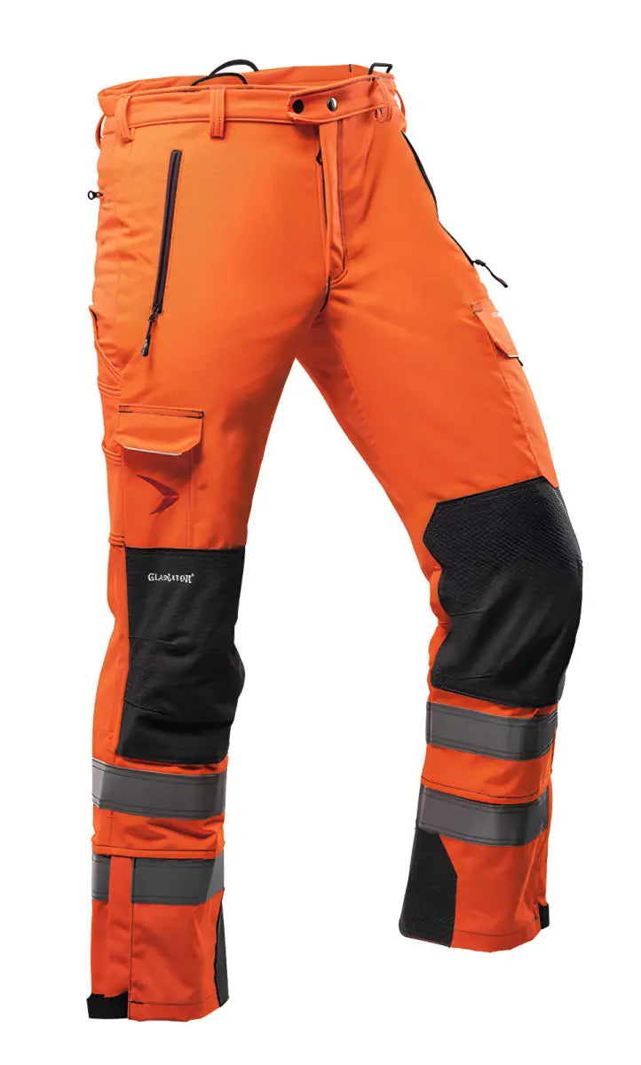 Es handelt sich hier um Outdoorhose Gladiator® von Pfanner warnorange für die Jagd.