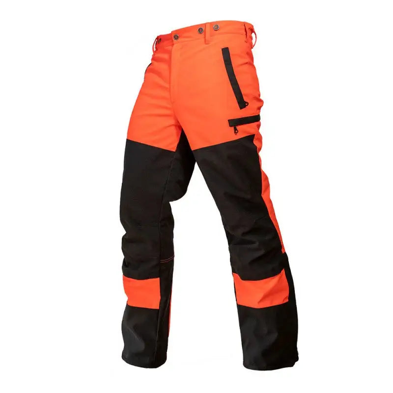Es handelt sich hier um Kruedener Herren Keilerschutzhose Warnrot für die Jagd.