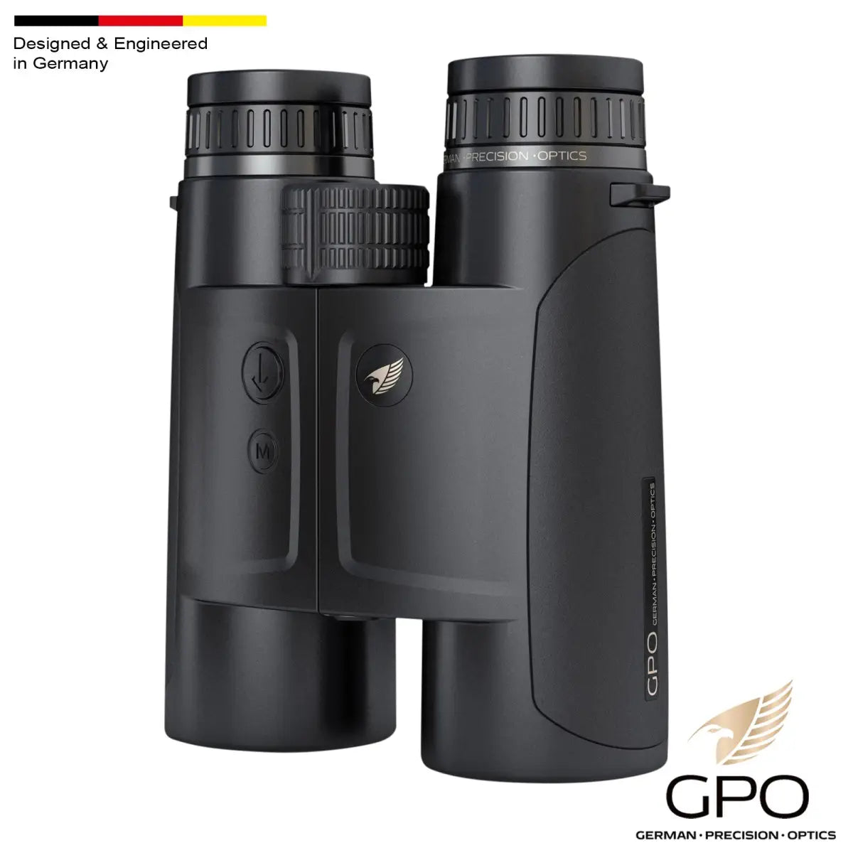 Es handelt sich hier um Laser-Entfernungsmesser Fernglas GPO Rangeguide™ 2800 8x50 für die Jagd.