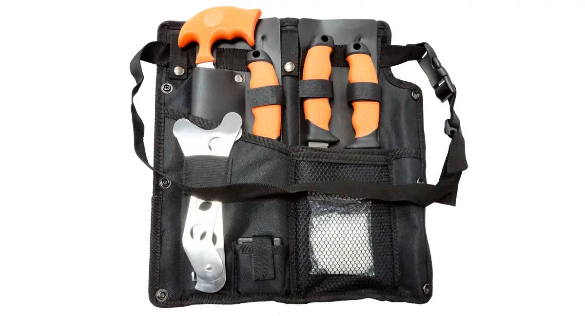 Es handelt sich hier um PUMA XP 6-teiliges Messer-Zerwirkset mit Nylonetui für die Jagd.