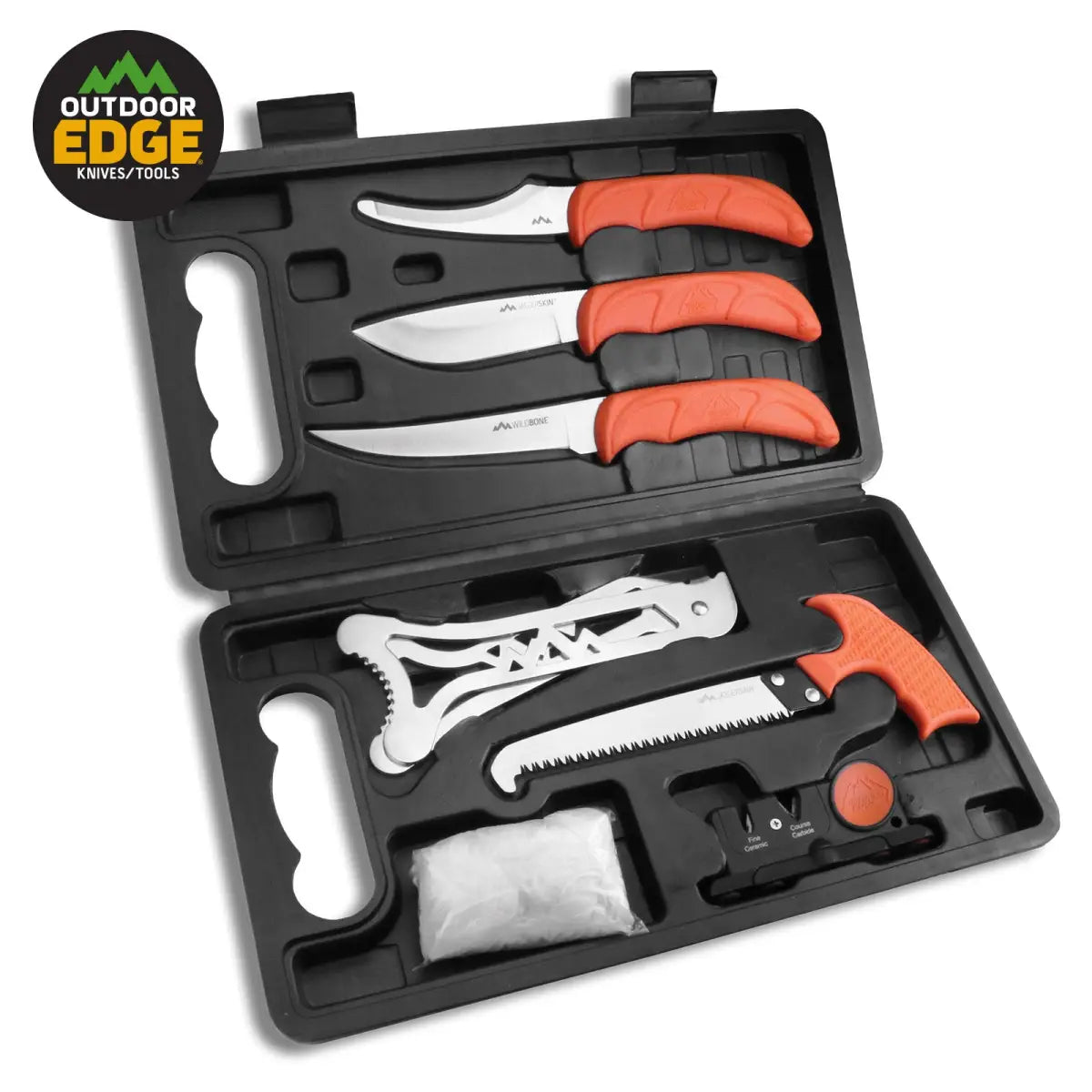 Es handelt sich hier um Messerset OUTDOOR EDGE Jaeger Pak im Koffer für die Jagd.