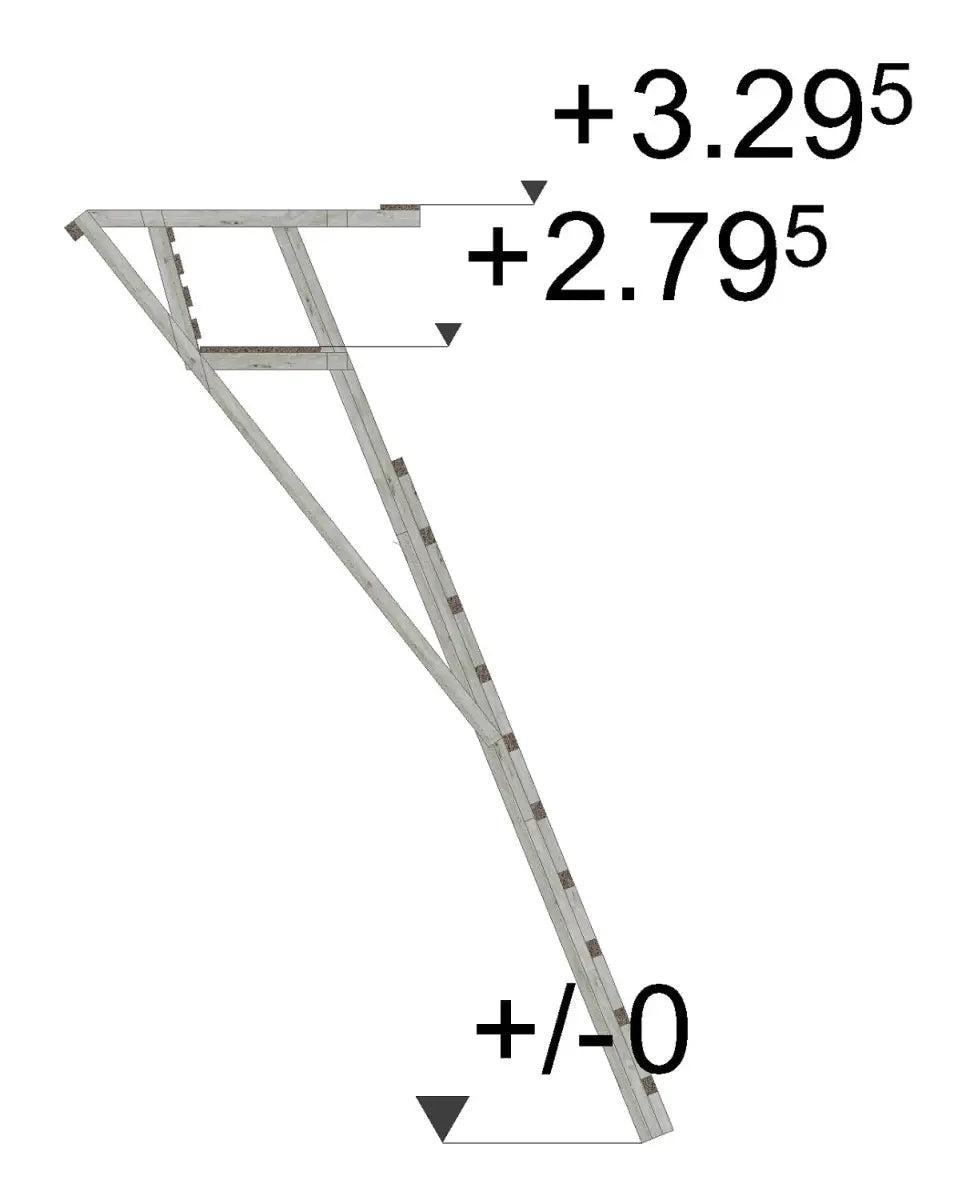 Es handelt sich hier um Ansitzleiter / Drückjagdleiter groß, 3,29 m Höhe, ohne Dach, Zweisitzer für die Jagd.