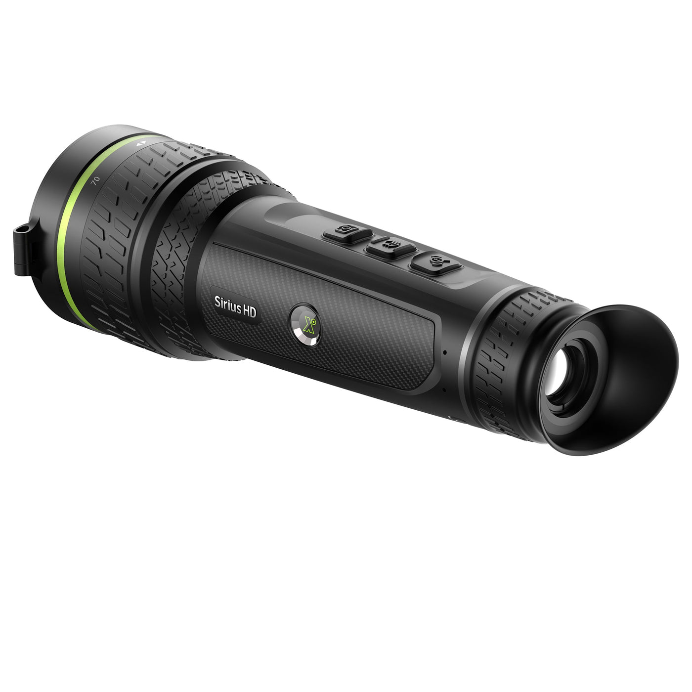 PIXFRA Sirius SA70D Wärmebildmonokular – Detailansicht 70mm Objektiv