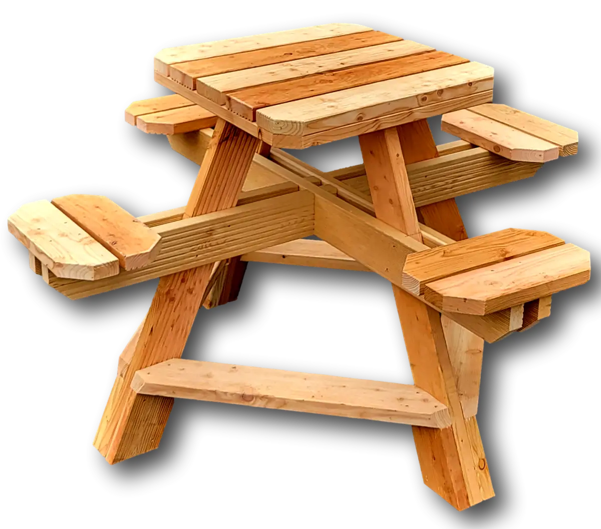 Es handelt sich hier um Rustikale Sitzgruppe für 8 Personen für die Jagd.