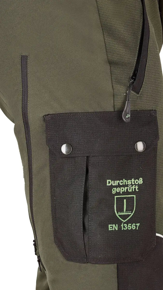 Es handelt sich hier um PSS X-treme Protect Sauenschutzhose grün für die Jagd.