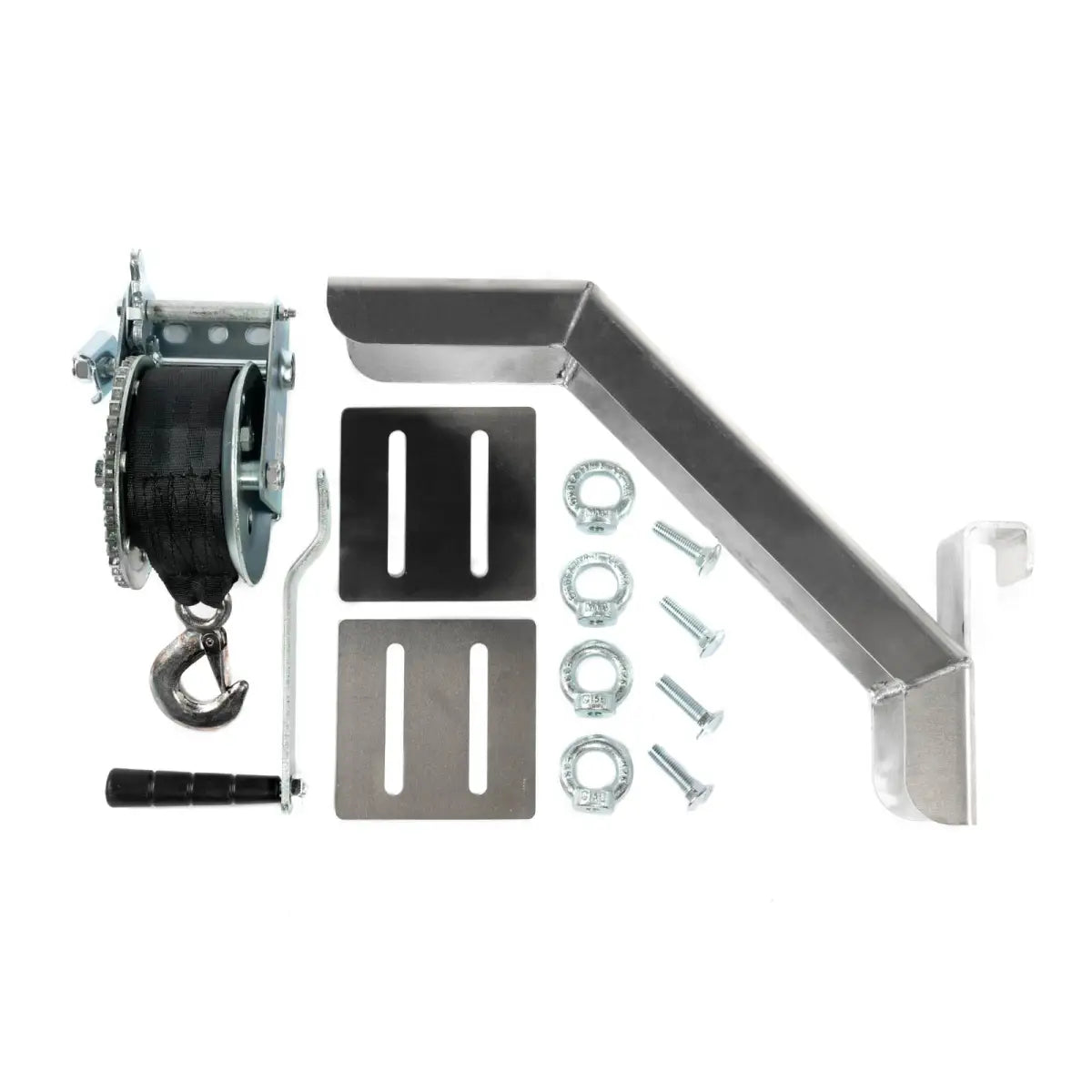 Seilwindenbock inkl. Seilwinde. Der gebrauchsmustergeschützte Seilwindenbock mit Seilwinde und S-Haken erleichtert das Bergen von schwerem Wild. Montagezubehör.