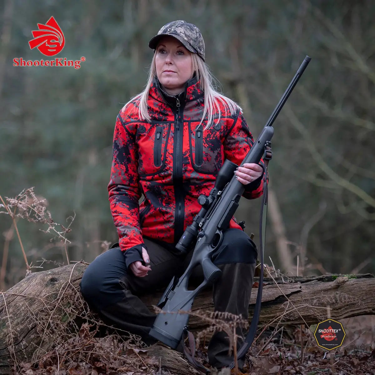 Es handelt sich hier um SHOOTERKING Damen Softshell Jacke wendbar für die Jagd.